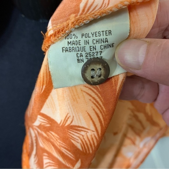 Maui Hawaii Vintage Orange Tropical Sunset Casual Button up Shirt Short Sleeve S - Picture 8 of 10